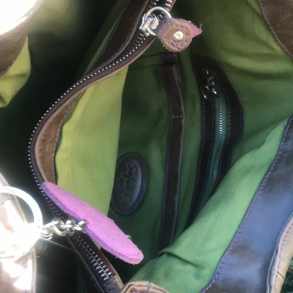 Sofia C leather bag satchel hobo BoHo shoulder bag tope